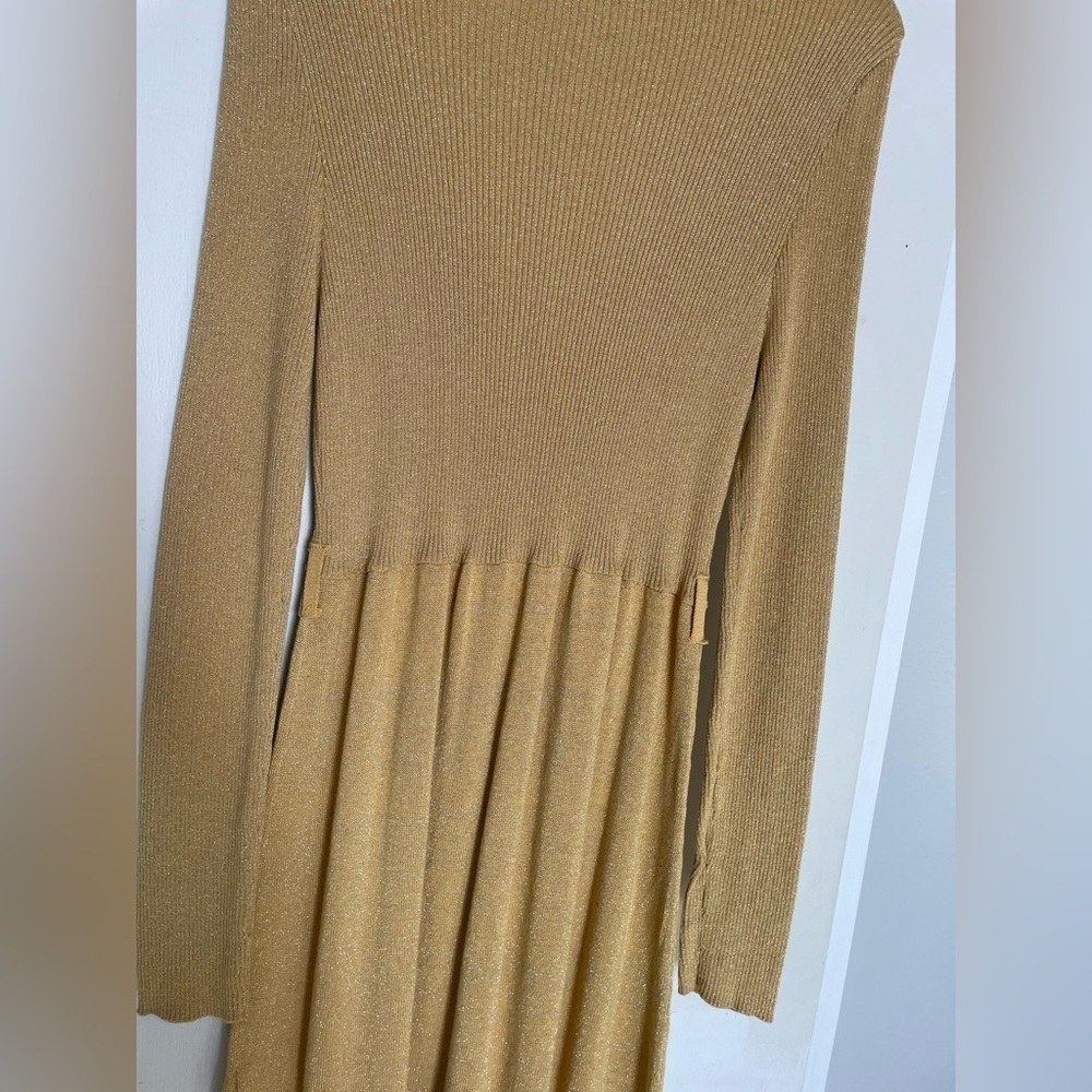 Free People French Girl Sweater Minidress In Gold - Picture 4 of 6